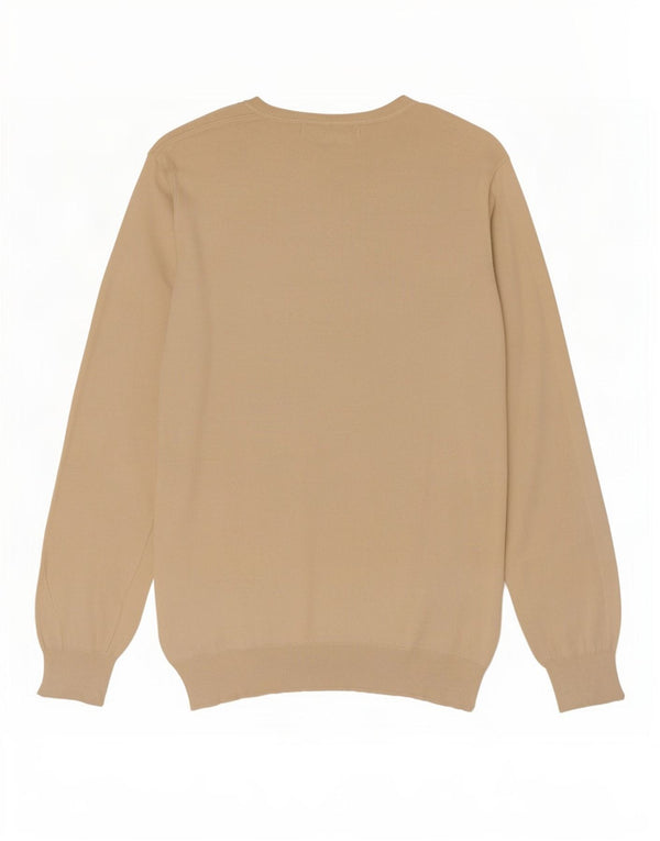 Zara Hombre Jersey Con Cuello En V Jersey Grande Algodón Beige