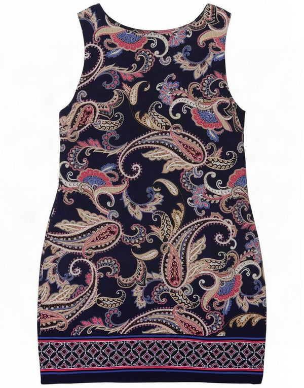 Vestido tubo sin mangas Wallis para mujer UK 44 Medium Navy Blue Paisley