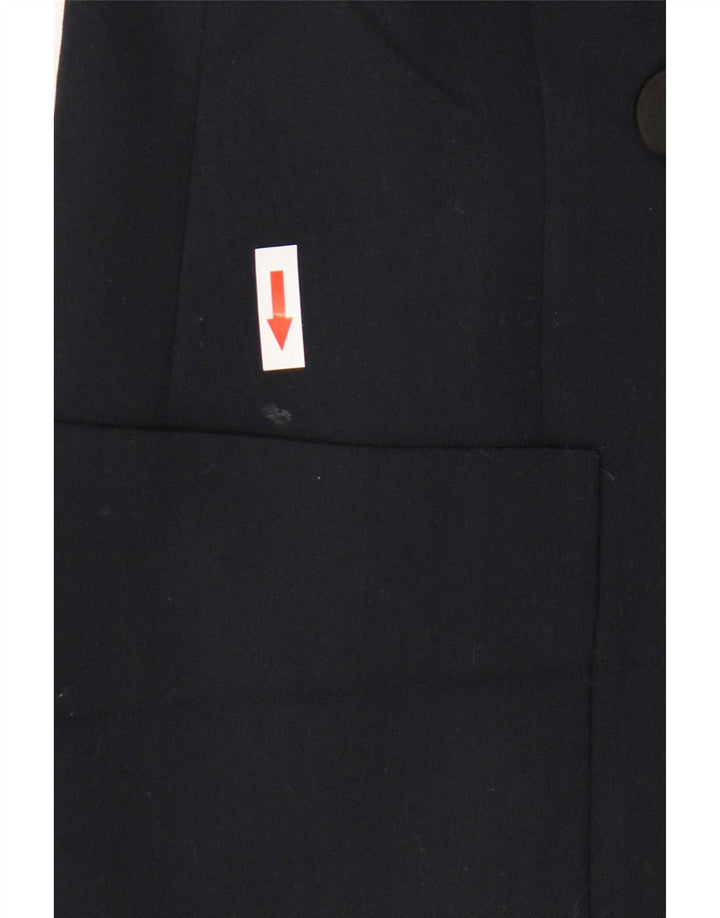 Zara Mujer Abrigo Cruzado UK 42 Medio Azul Marino Poliéster