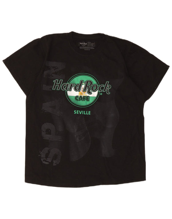 Hard Rock Cafe Sevilla - Camiseta gráfica para mujer, talla M, algodón negro