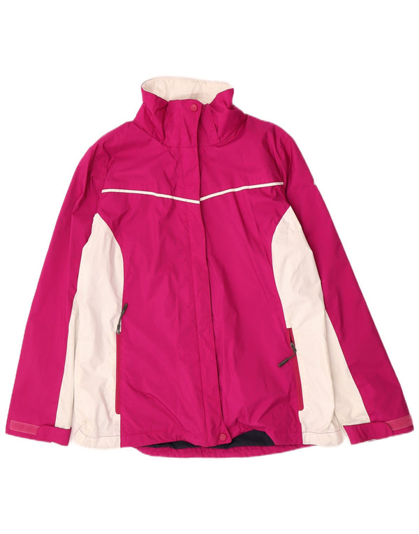 Columbia Chaqueta impermeable Interchange para mujer, nailon con bloques de color rosa, talla 40, talla grande