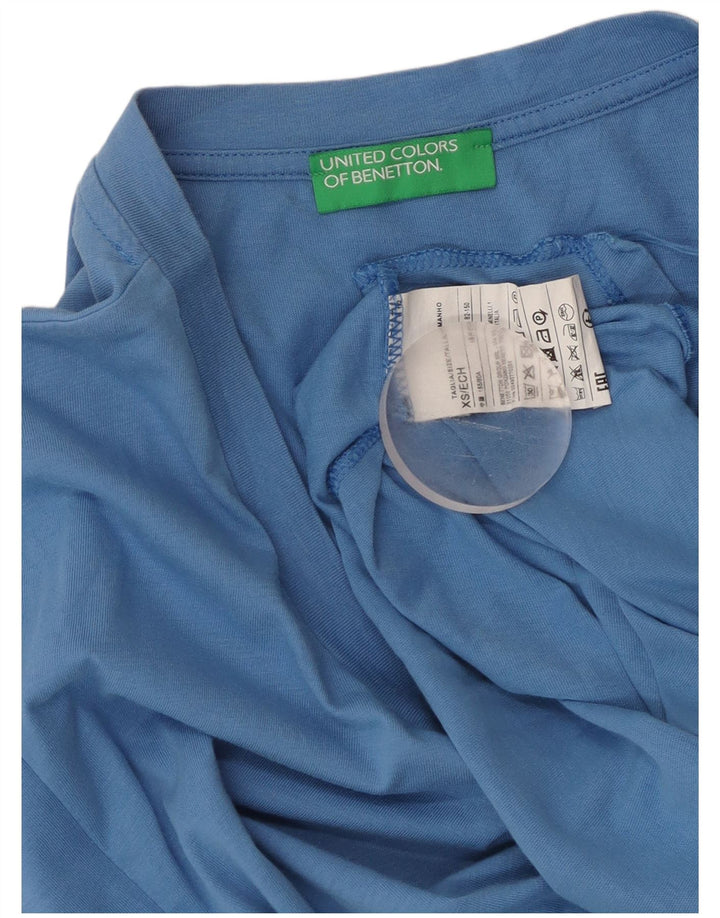 BENETTON Camiseta holgada para mujer UK 6 XS Algodón azul