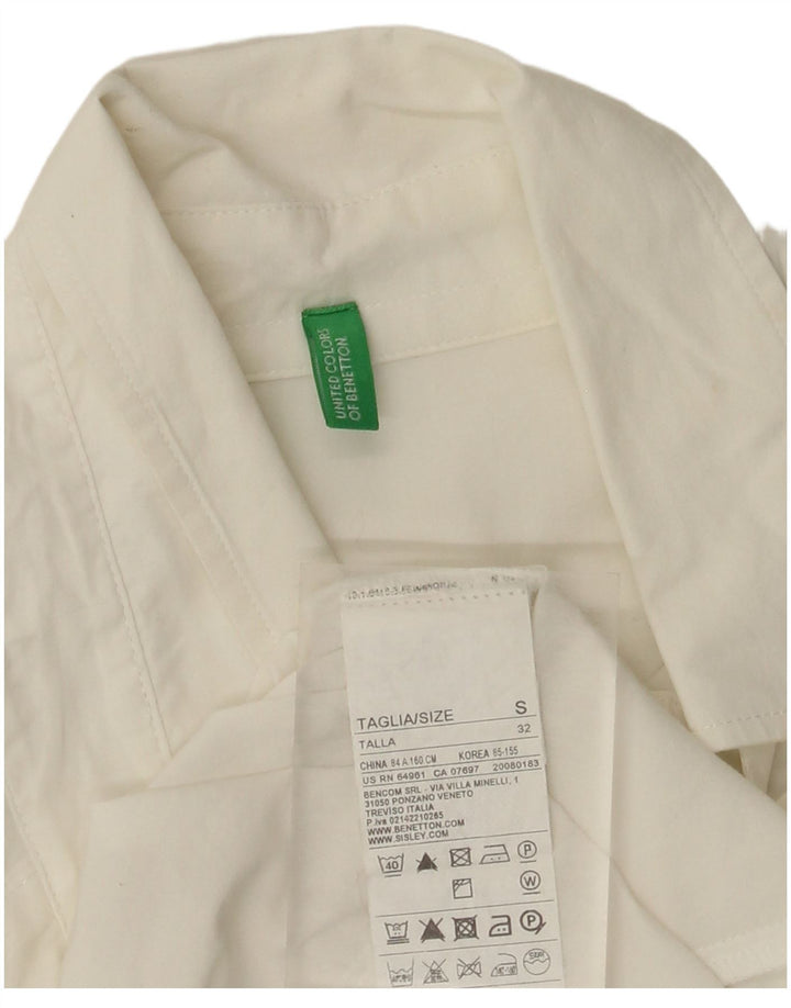 Benetton Jersey De Mujer UK 40 Small Blanco Algodón