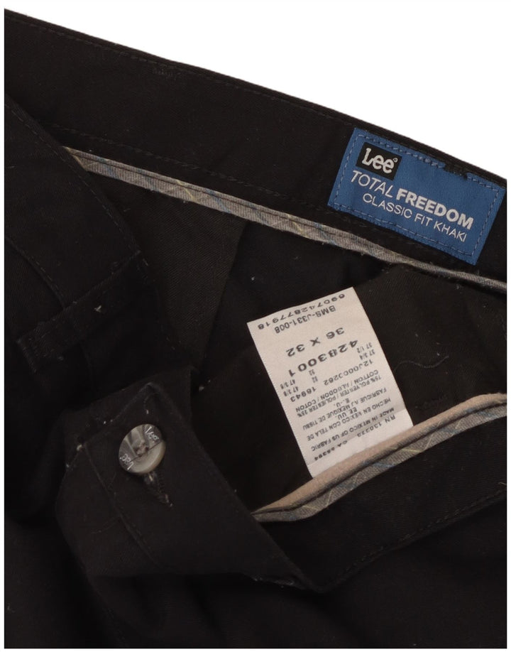 LEE Pantalón chino recto de corte clásico Total Freedom para hombre W36 L32 Negro