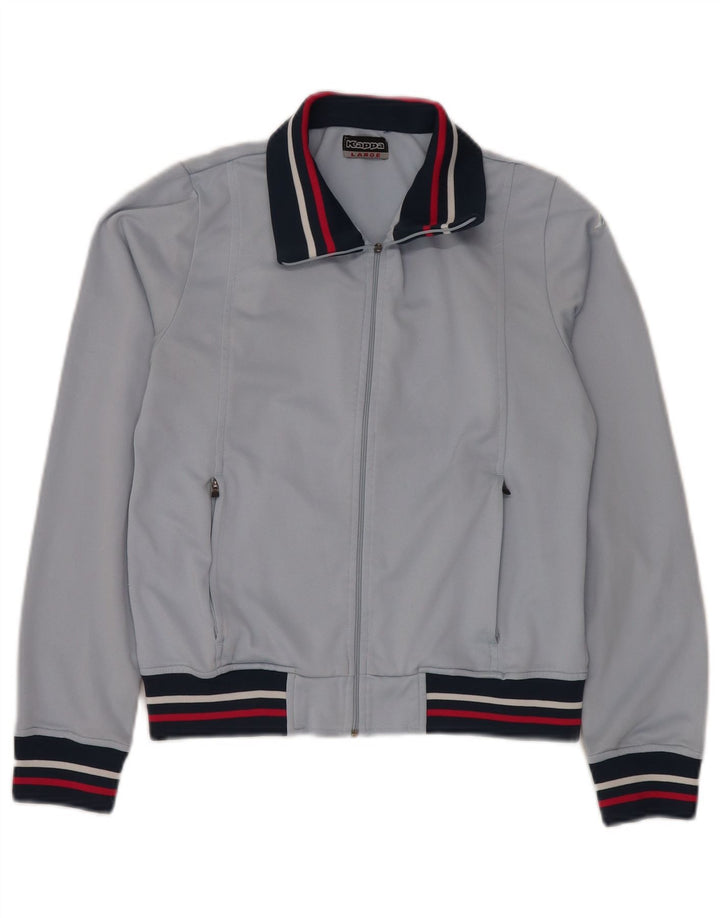 KAPPA Chaqueta de chándal para mujer UK 40 Grande Azul Colorblock Poliéster