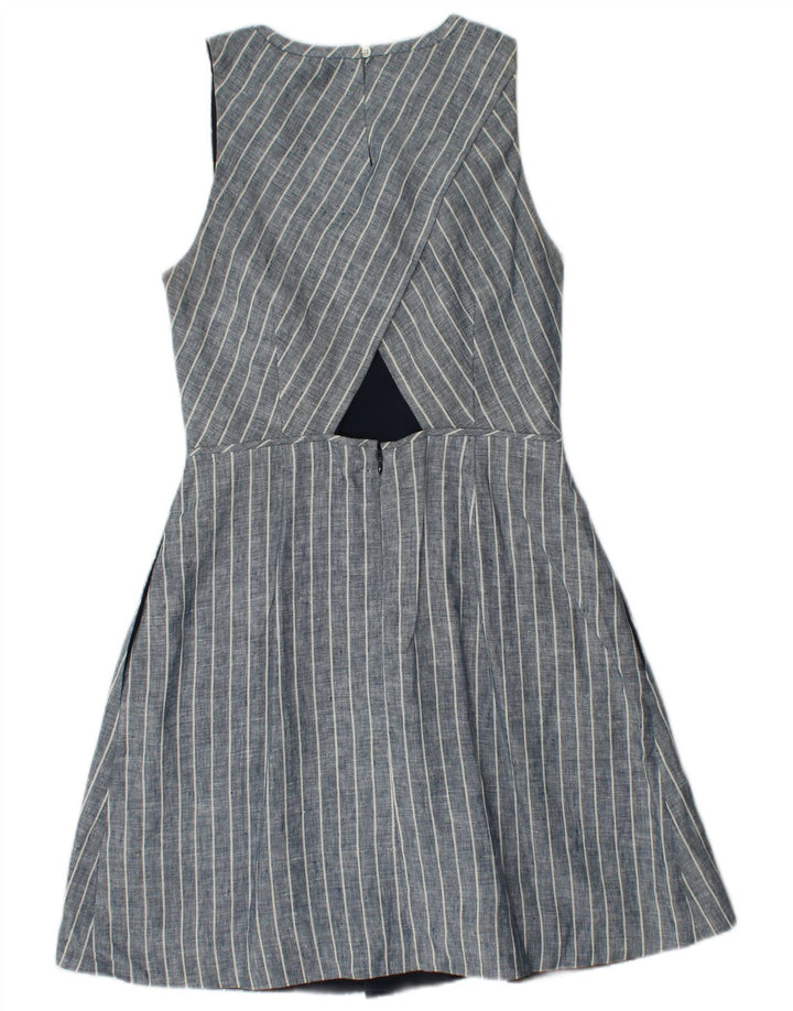 J. CREW Vestido sin mangas para mujer, talla 4, lino a rayas, color azul pequeño
