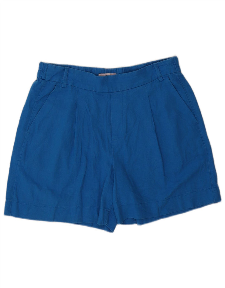 MARKS & SPENCER Pantalones cortos chinos para mujer UK 12 Medium W32 Lino azul