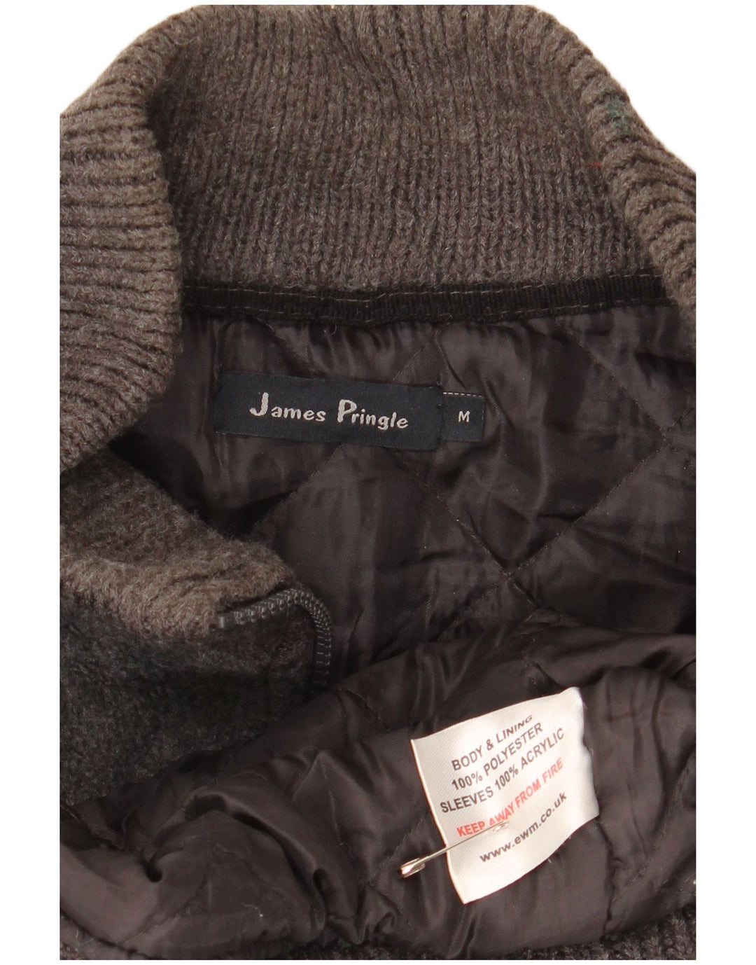 James Pringle Chaqueta polar de ajuste regular con cremallera para hombre UK 38 Gris medio