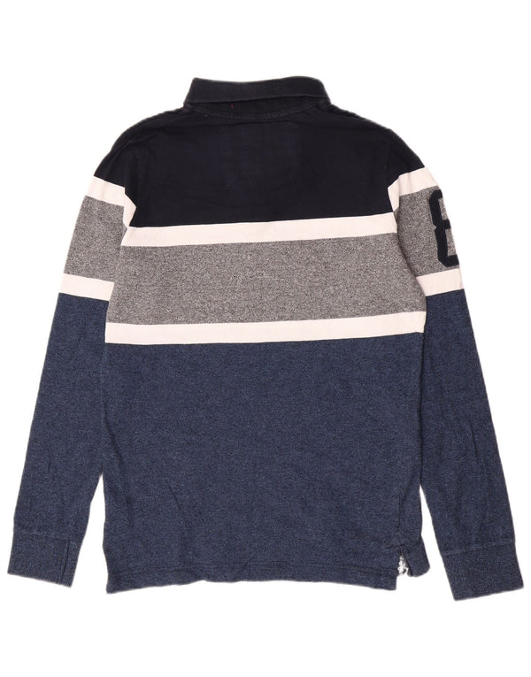 Superdry Polo de rugby de manga larga para niño 15-16 años XL Azul Colorblock