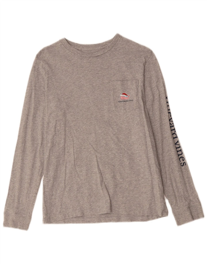 VINEYARD VINES Top gráfico para mujer de manga larga UK 40 Grande gris moteado