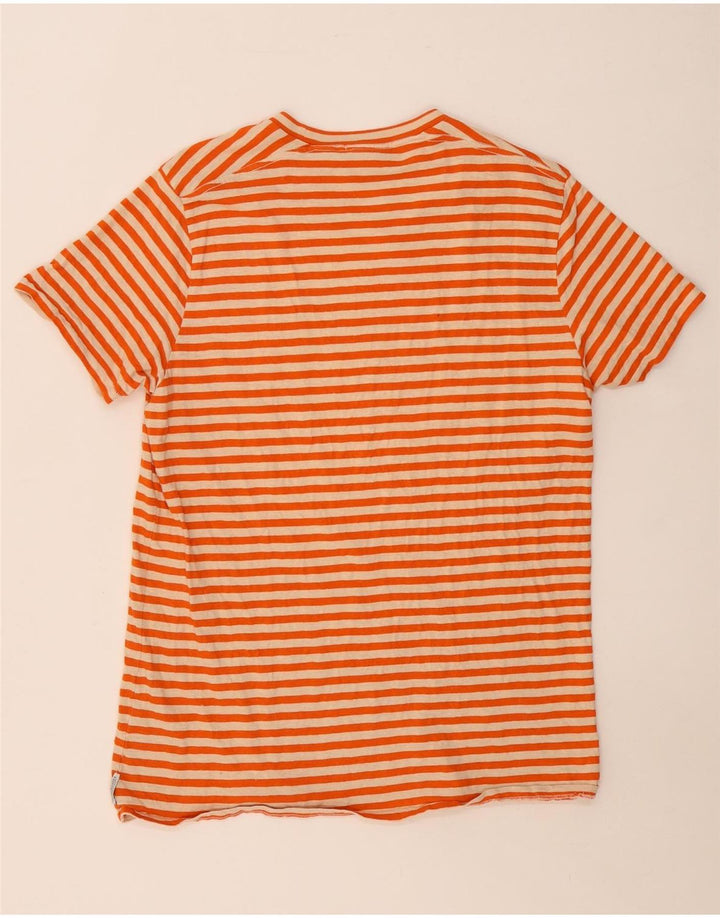 SCOTCH & SODA Camiseta Mujer Top UK 40 Large Naranja Rayas Algodón