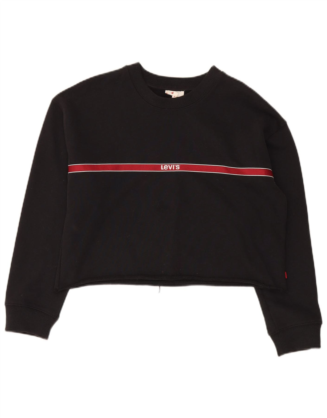 LEVI'S Sudadera corta extragrande para mujer UK 6 XS Negro a rayas