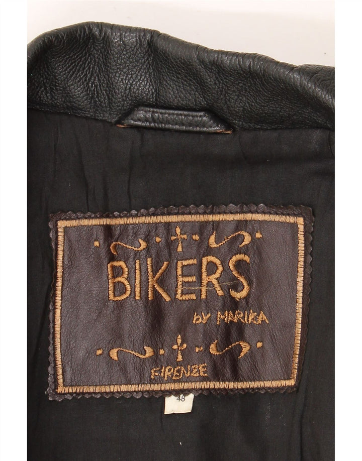 Marika Chaqueta motera de cuero para hombre IT 48 Cuero marrón medio