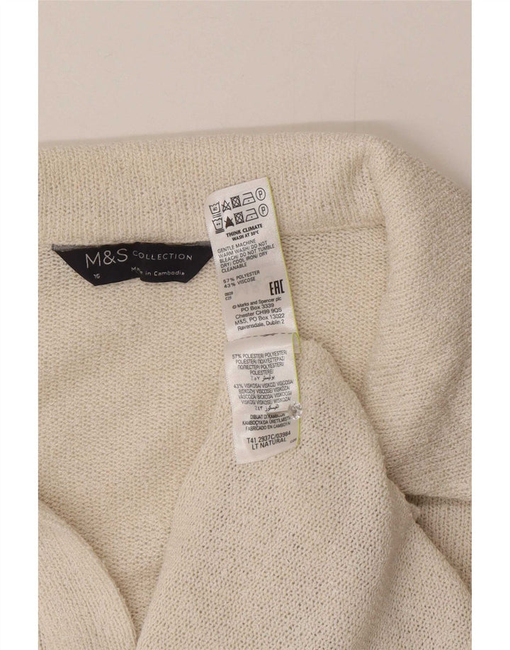 Marks & Spencer Polo para mujer UK 46 Grande Poliéster blanco roto