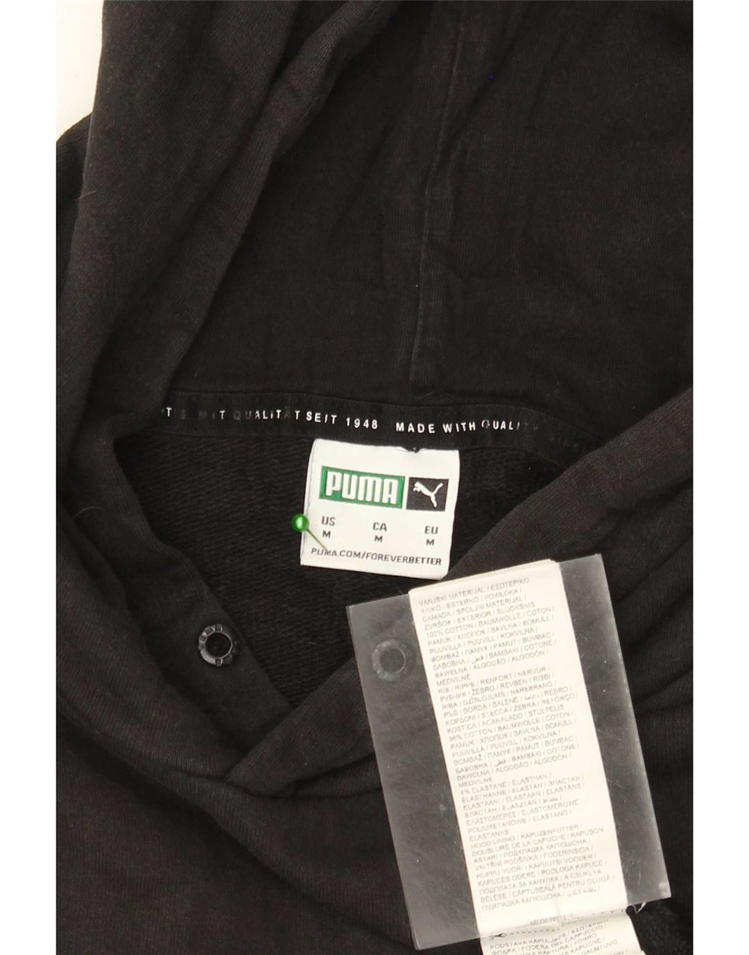 Puma Hombre Sudadera Con Capucha Gráfica Jersey De Algodón Negro Mediano