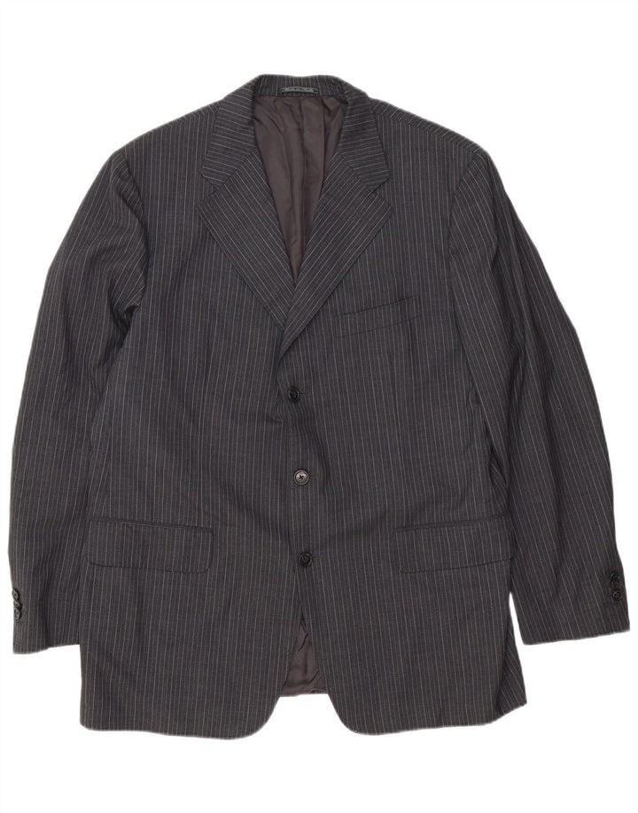 Corneliani Chaqueta tipo blazer de 3 botones para hombre IT 54 2XL Lana virgen a rayas grises
