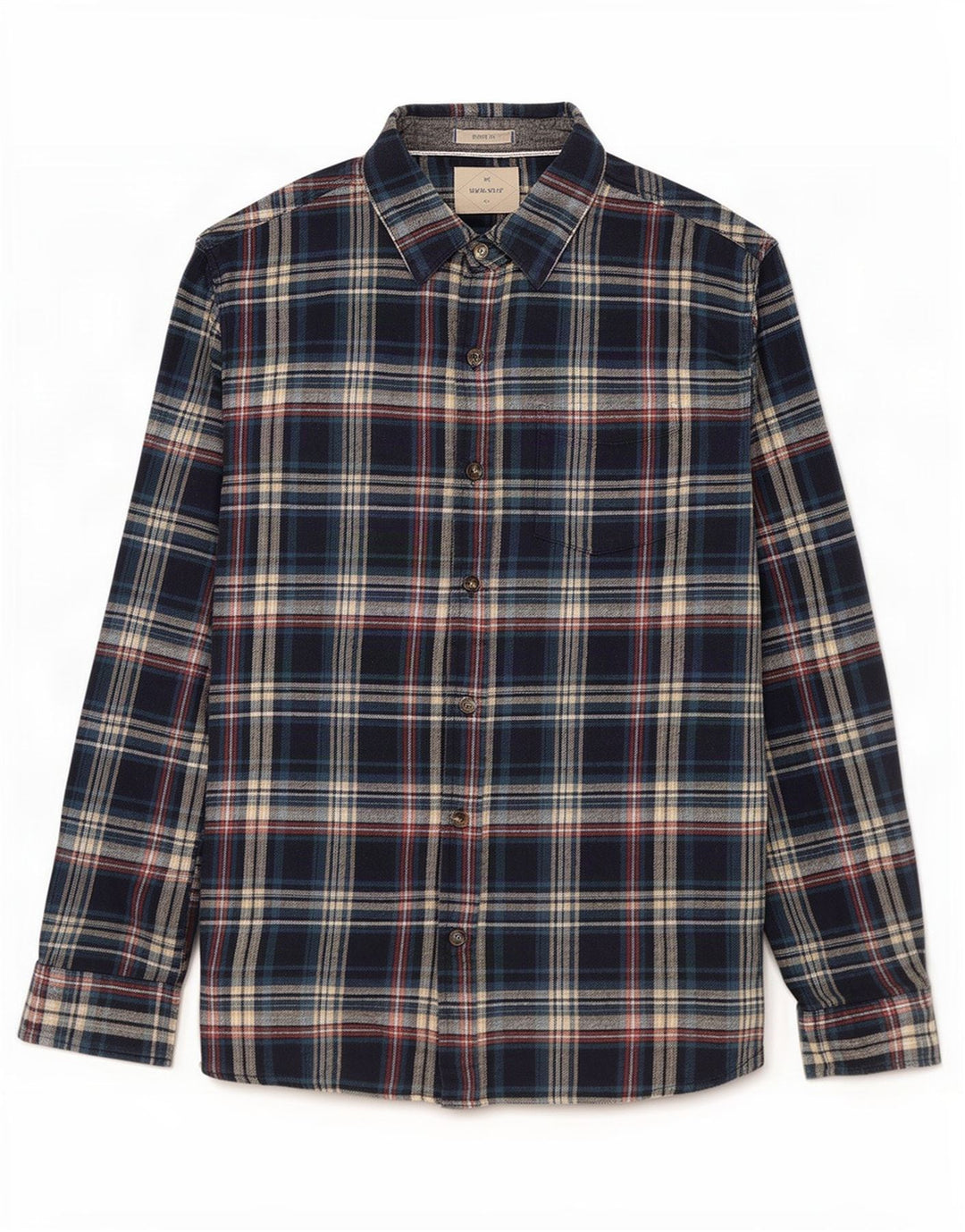 Camisa de franela para hombre de White Stuff de algodón a cuadros en azul medio