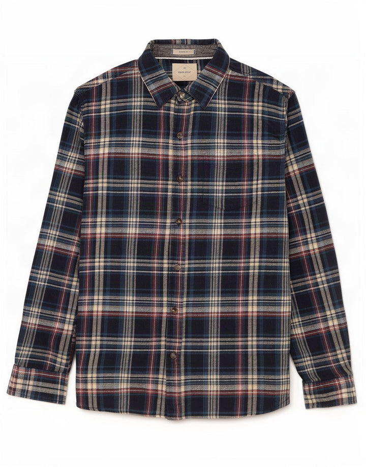 Camisa de franela para hombre de White Stuff de algodón a cuadros en azul medio