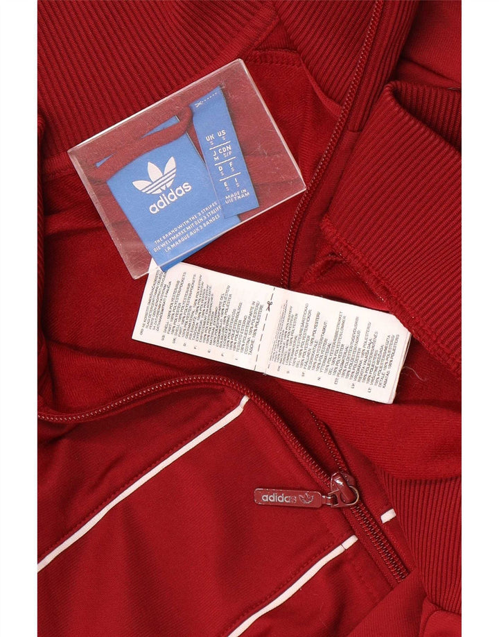 Adidas Hombre Chándal Top Chaqueta Pequeña Borgoña Poliéster