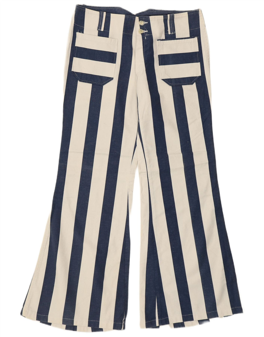 VINTAGE Pantalones casuales de cintura alta para mujer IT 48 XL W34 L31 Azul Retro