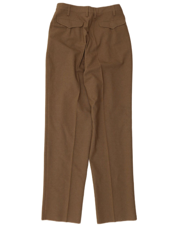 Vintage mujer cintura alta pegado pantalones chinos IT 42 Medio W30 L33 Beige