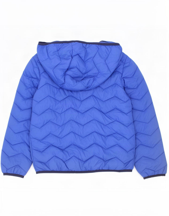 Benetton Cazadora Acolchada Con Capucha Niño 7-8 Años Azul Medio Poliamida
