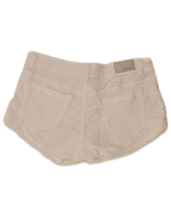 Pantalones Cortos De Mezclilla Diesel Mujer W28 Medio Blanco