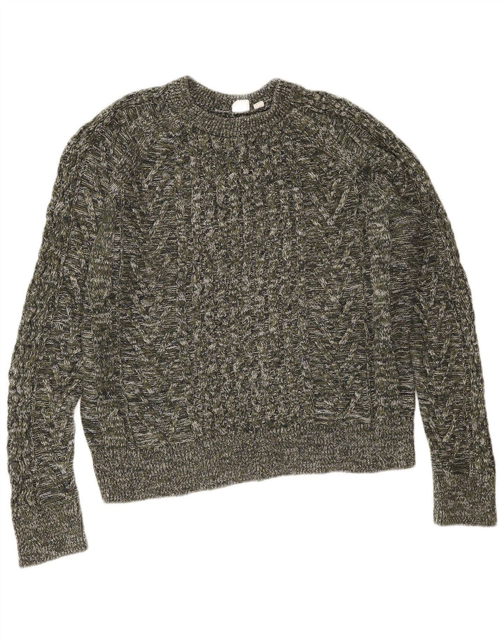 Gap Suéter tipo jersey de gran tamaño con cuello redondo para mujer UK 46 Grande gris moteado