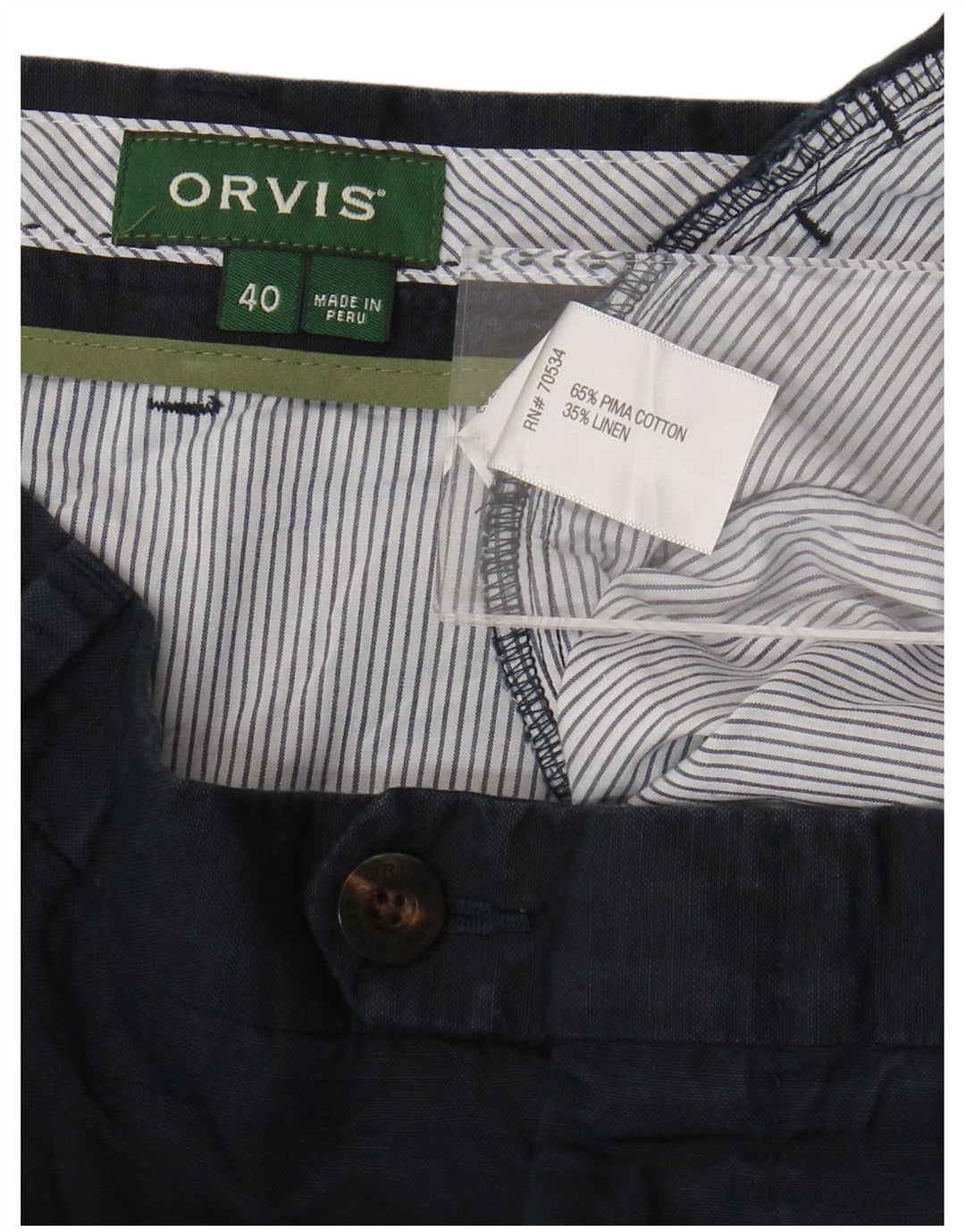 ORVIS Pantalones cortos chinos para hombre W40 XL Algodón azul marino
