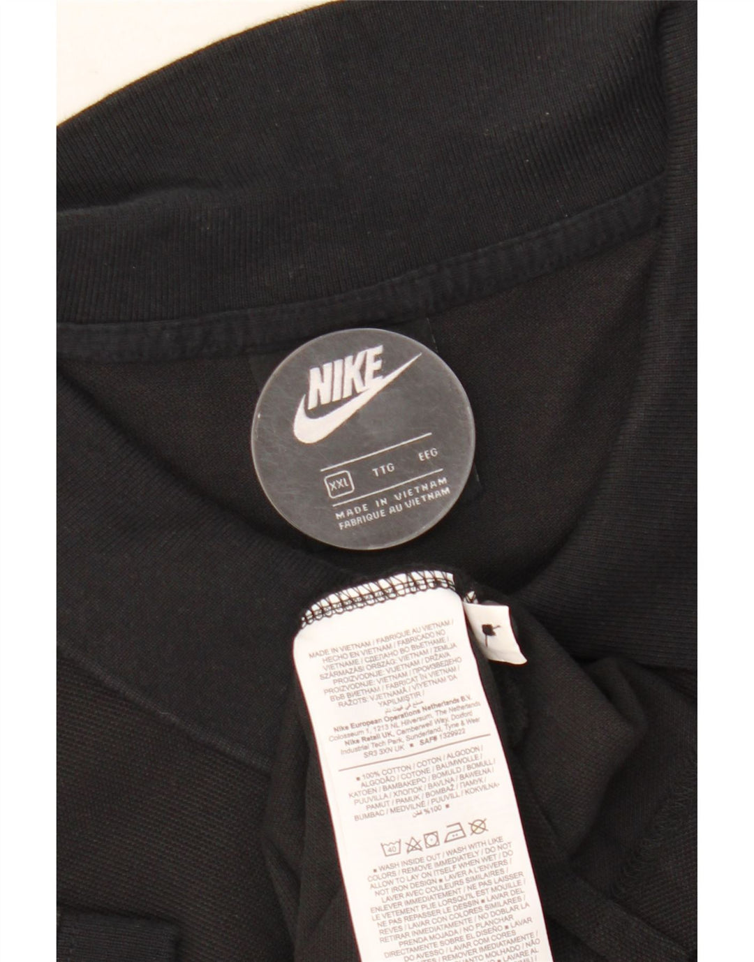 Nike Polo Hombre 2XL Algodón Negro
