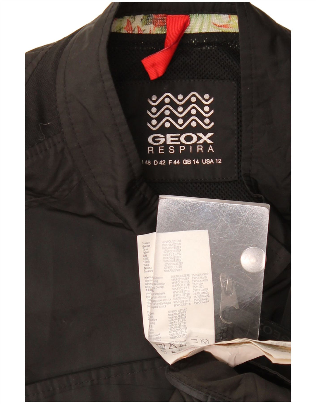 Geox Respira Chaqueta Bomber para Mujer UK 40 Grande Poliéster Negro