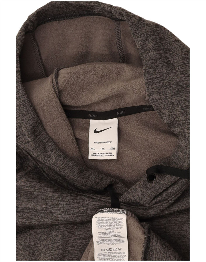 NIKE Jersey con capucha Therma-Fit para hombre 2XL Poliéster gris