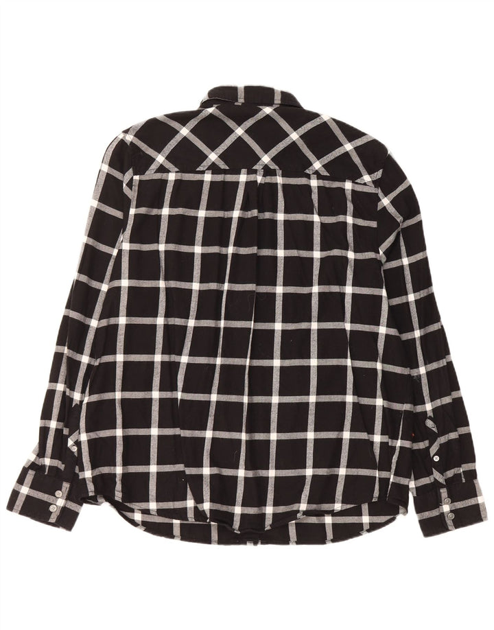 J. CREW Camisa de franela para mujer UK 46 Grande Algodón a cuadros negros