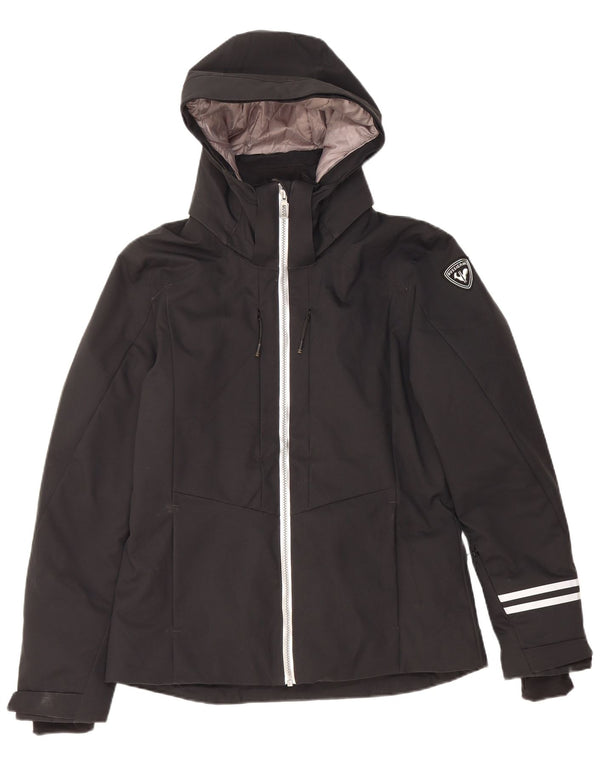 Rossignol Chaqueta impermeable con capucha para mujer UK 44 Grande Poliéster negro