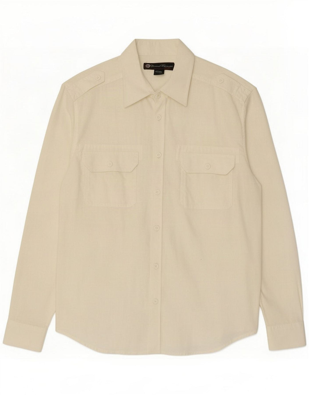 Coronel Tapiocca Camisa militar para hombre grande de lino blanco roto