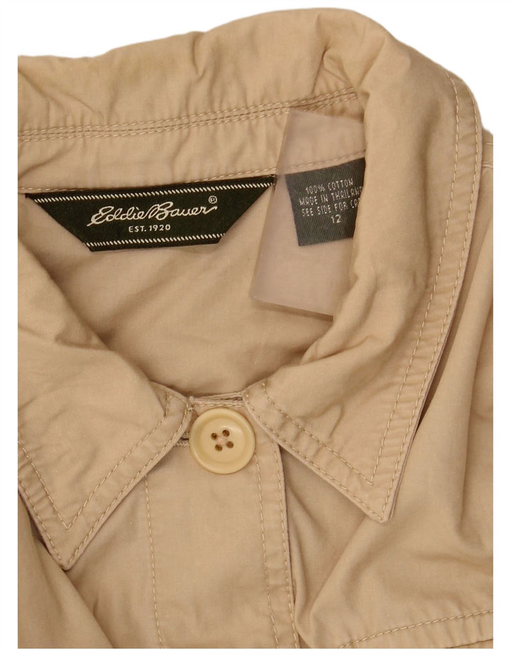 Eddie Bauer Chaqueta utilitaria para mujer US 12 Grande Algodón beige
