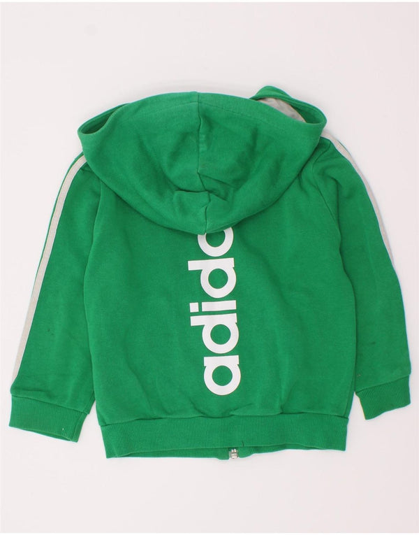 Adidas - Sudadera con capucha para bebé, niño, gráfico, con cremallera, 18-24 meses, algodón verde