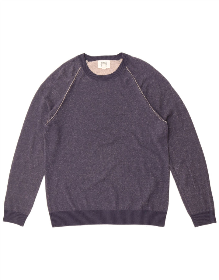 Jersey de cuello redondo para hombre de White Stuff, talla grande, de algodón azul marino