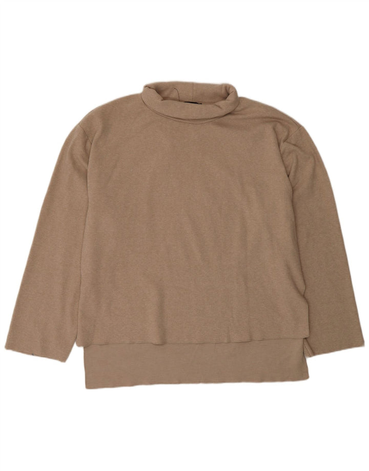 Zara - Jersey con cuello vuelto para mujer, talla 46, poliéster beige grande