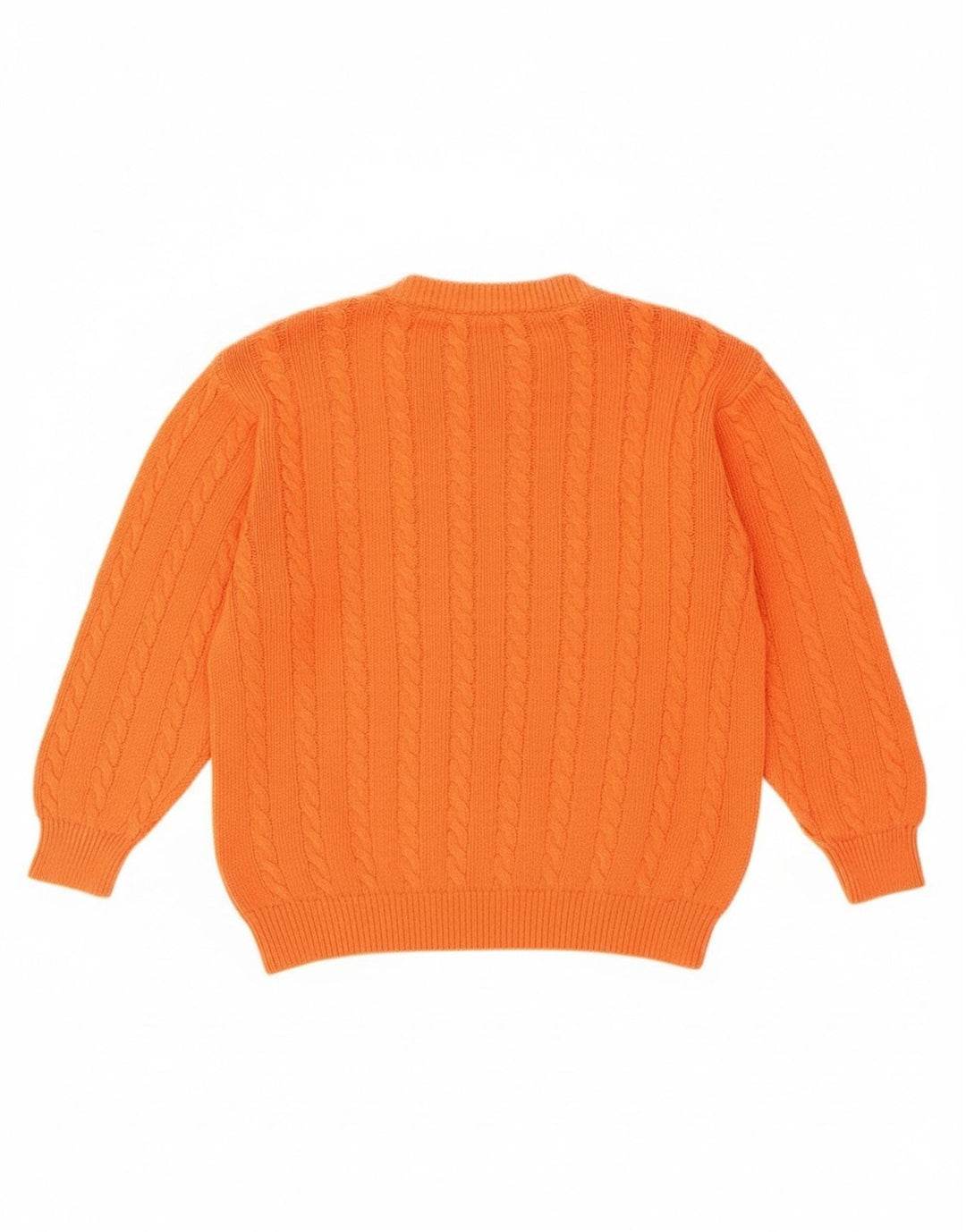 Benetton Jersey De Cuello Redondo Para Mujer ES 44 Mediano Naranja Algodón