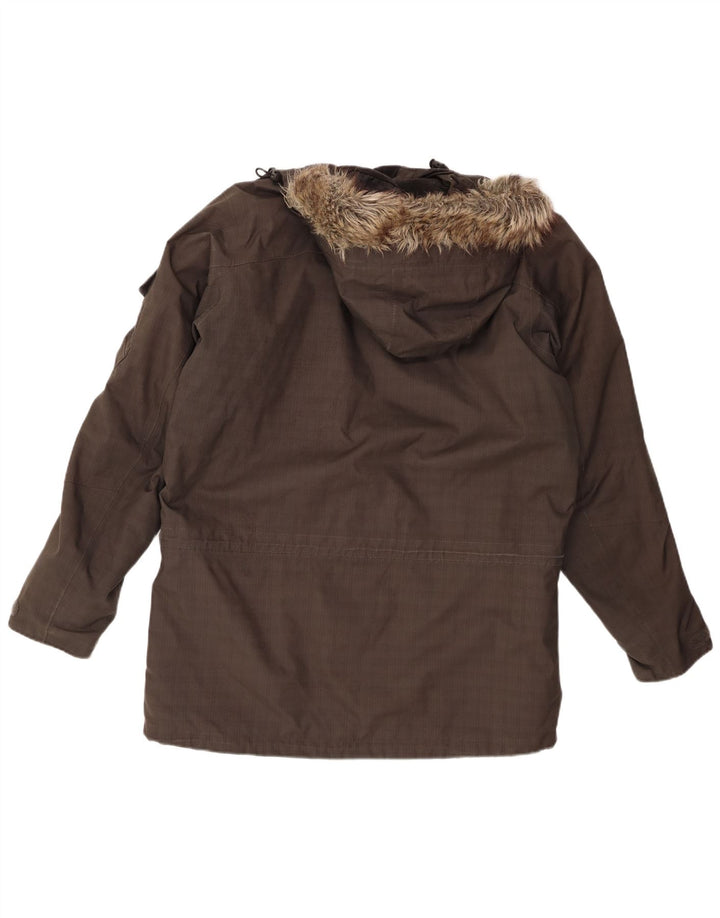 Jack Wolfskin Chaqueta Parka Sherpa con Capucha para Hombre UK 34 Small Gris Poliéster