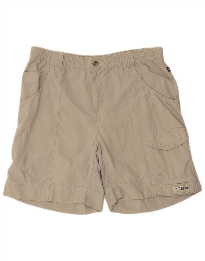 Pantalones cortos cargo Columbia para hombre medianos W32 nailon beige