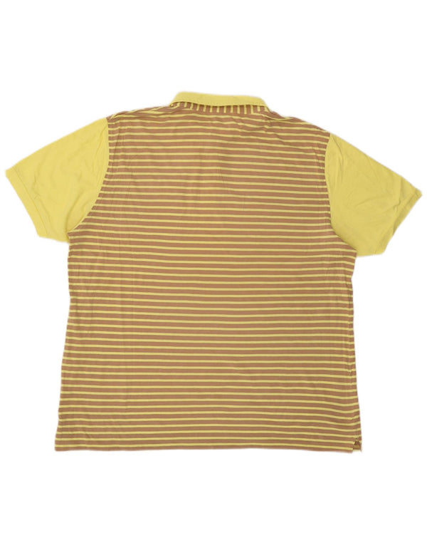 Lyle & Scott Mens Polo Shirt 2XL Yellow Striped Cotton