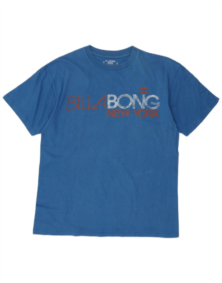 BILLABONG Camiseta gráfica para hombre Top grande de algodón azul