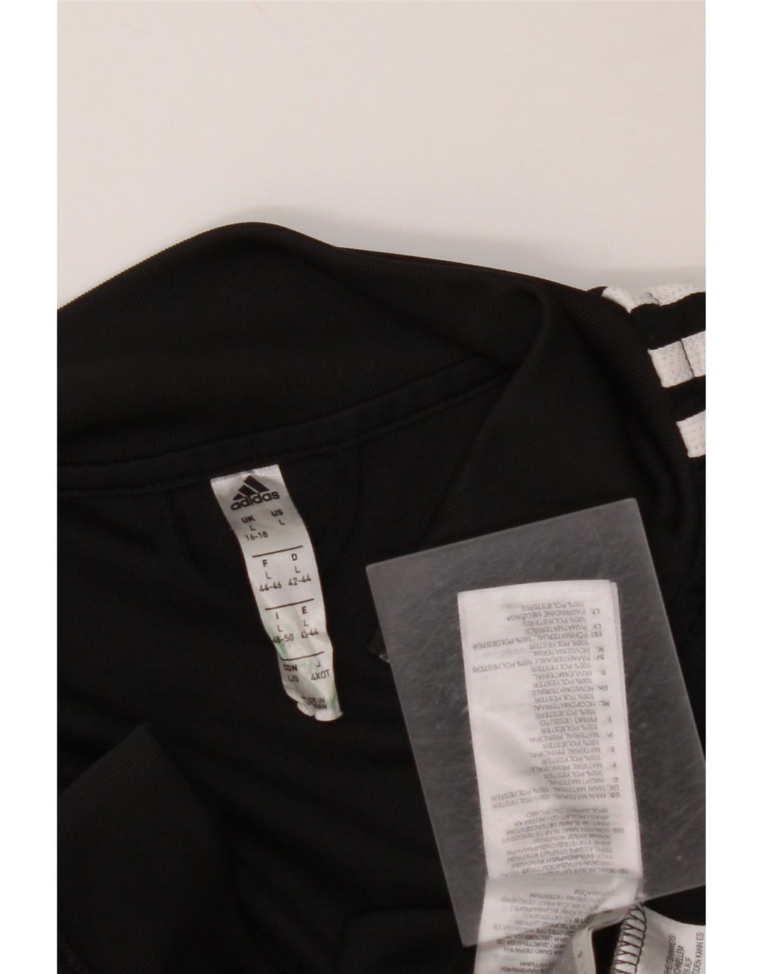 ADIDAS Mujer Climalite Chándal Top Chaqueta UK 16/18 Grande Negro