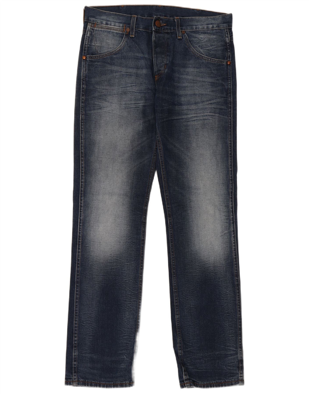 WRANGLER Vaqueros rectos Crank para hombre W33 L34 Algodón azul