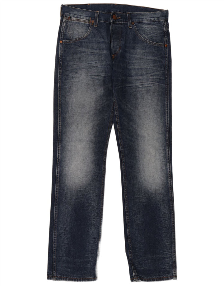 WRANGLER Vaqueros rectos Crank para hombre W33 L34 Algodón azul