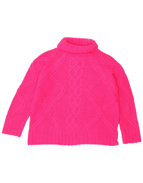 Oasis Suéter de gran tamaño con cuello vuelto para mujer Reino Unido 10 Pequeño Acrílico rosa
