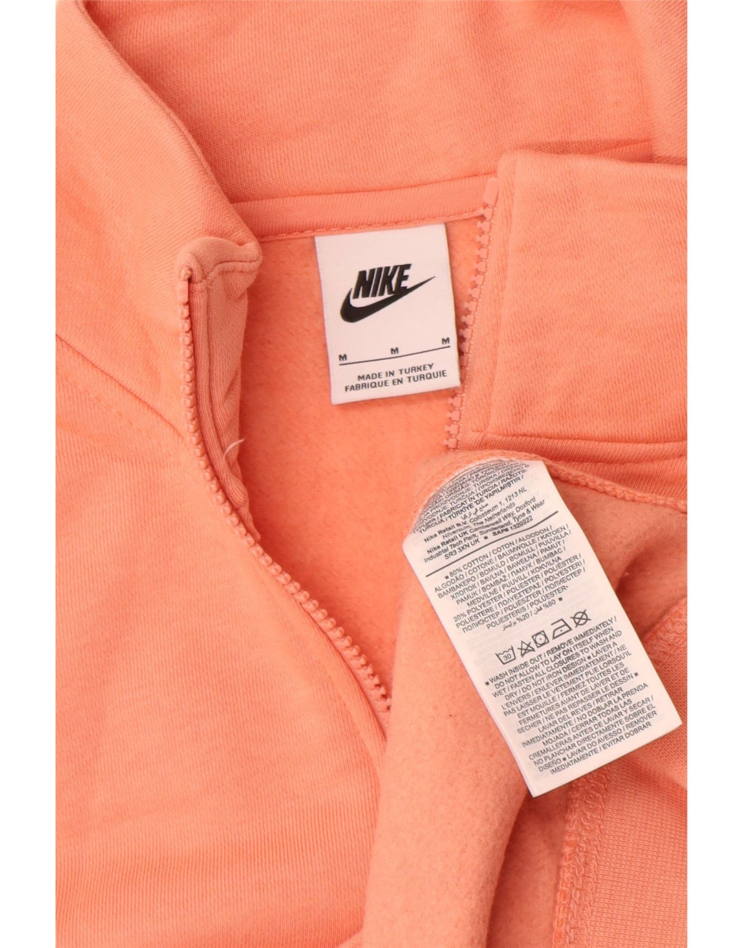 Nike - Sudadera con cuello y cremallera para hombre, color naranja medio, algodón