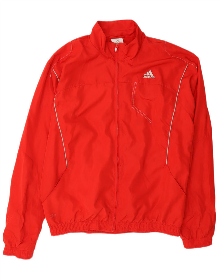 Adidas - Chaqueta de chándal para mujer, talla 40, talla grande, poliéster rojo
